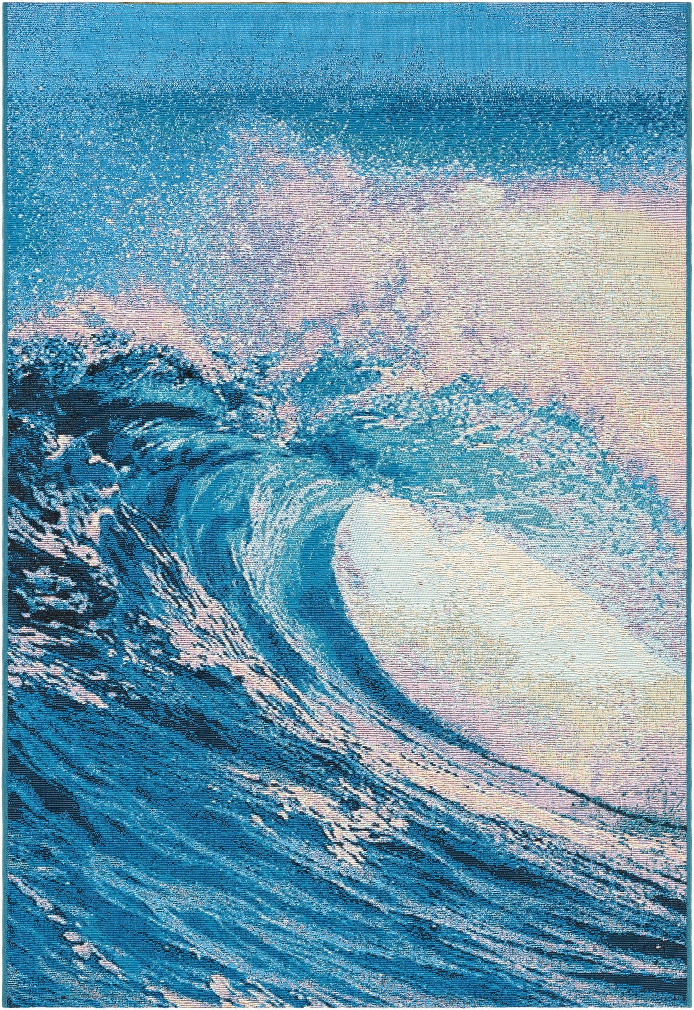 4' 1 x 6' 1  Washable Modern Indoor / Outdoor Rug