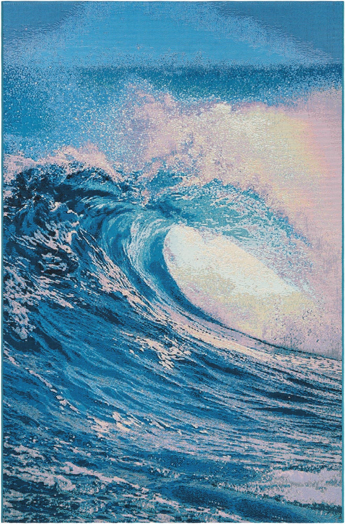 5' 3 x 8'  Washable Modern Indoor / Outdoor Rug