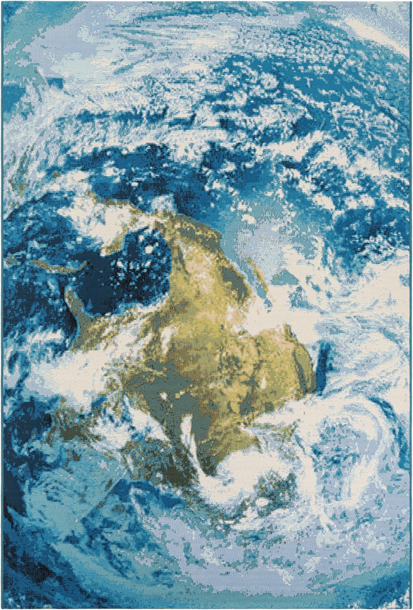 6' 1 x 9'  Washable Modern Indoor / Outdoor Rug