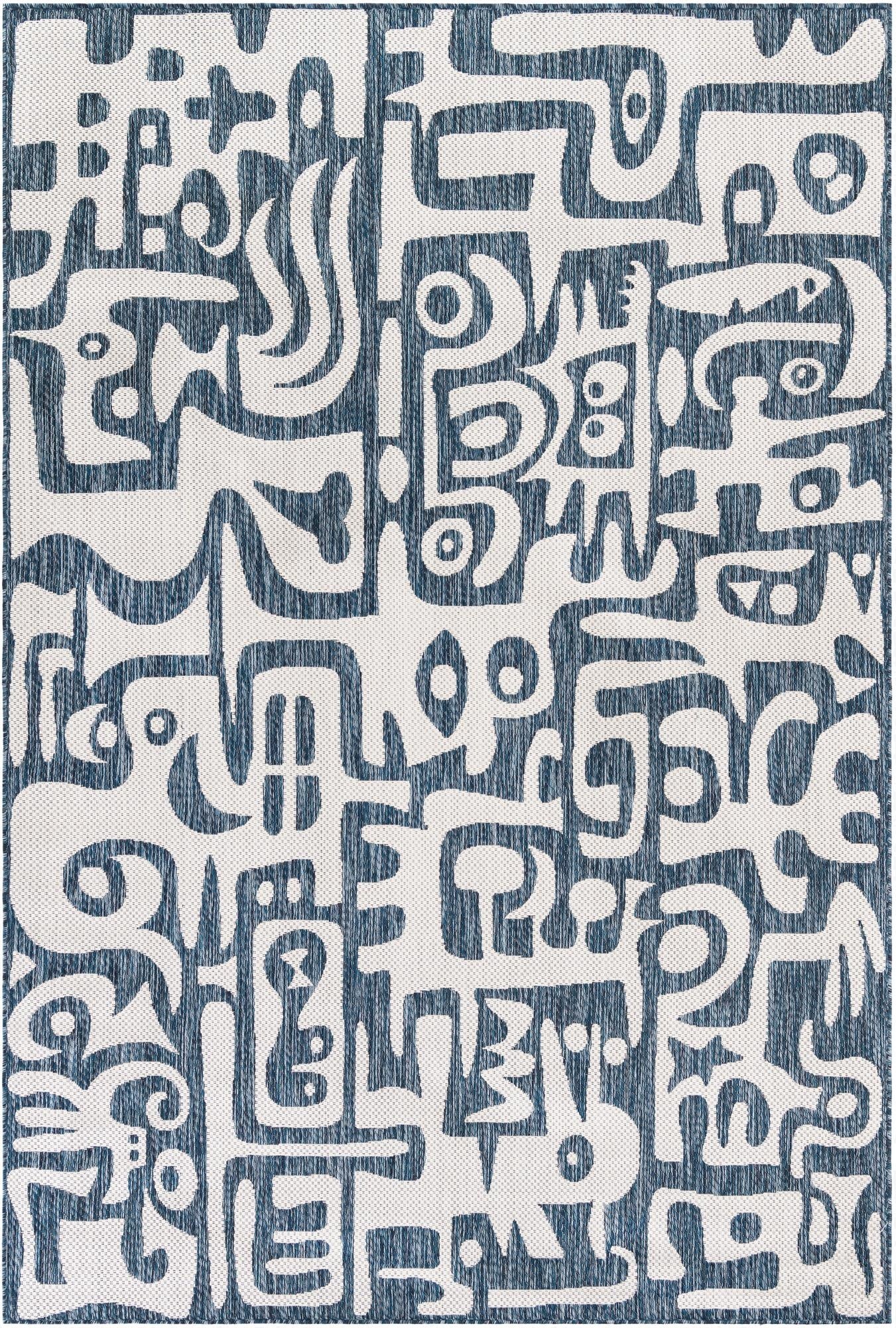 6' x 9'  Washable Modern Indoor / Outdoor Rug