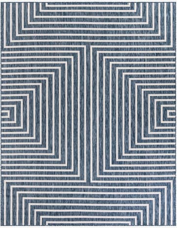 Blue Easy-Clean Modern Indoor / Outdoor Rug