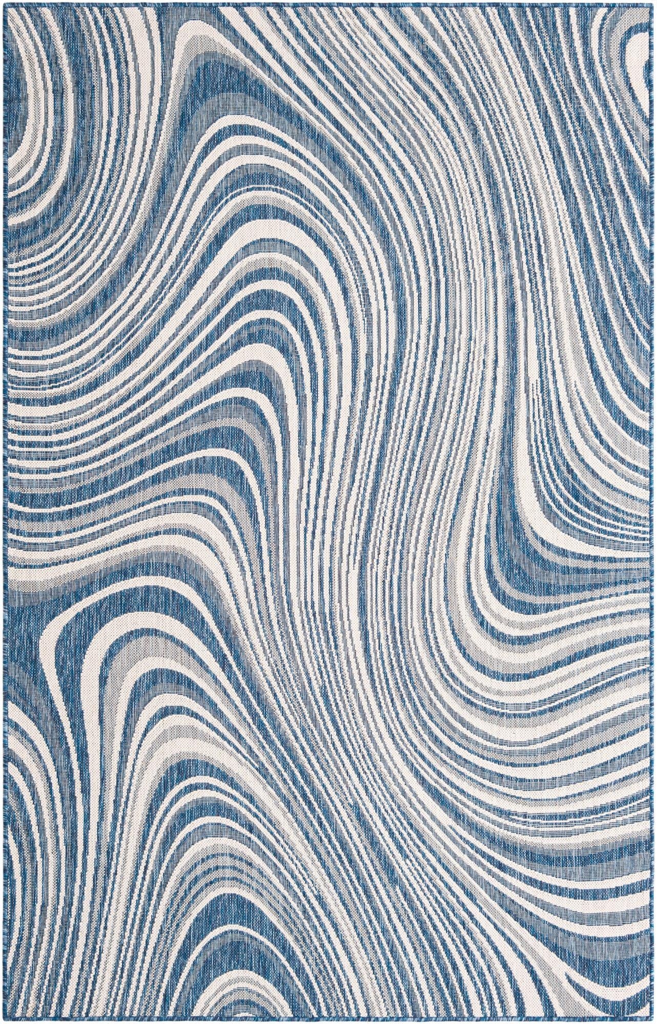 Primary image 5' 3 x 8'  Washable Modern Indoor / Outdoor Rug