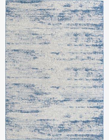 Blue Easy-Clean Modern Indoor / Outdoor Rug