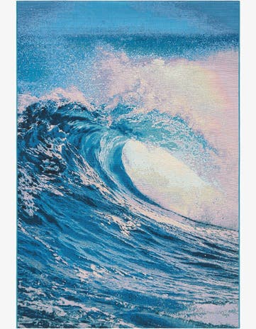 6' 1 x 9' Easy-Clean Modern Indoor / Outdoor Rug