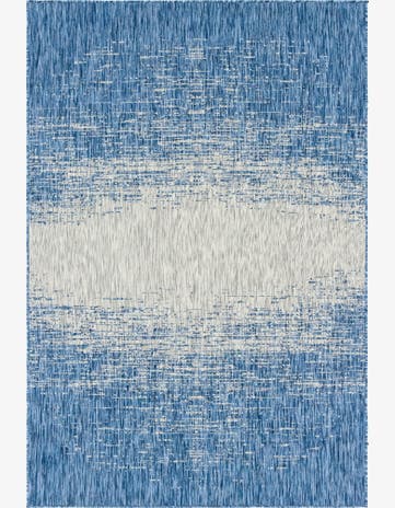 Blue Easy-Clean Modern Indoor / Outdoor Rug