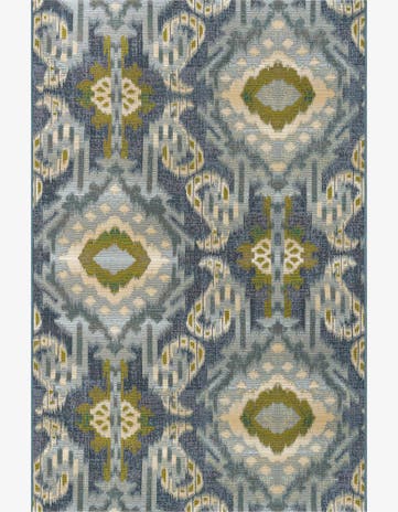 Blue Easy-Clean Modern Indoor / Outdoor Rug