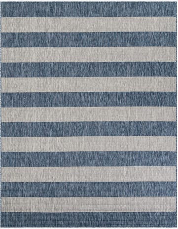 Blue Easy-Clean Ribbon Indoor / Outdoor Rug