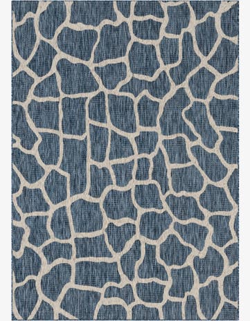 Blue Easy-Clean Safari Indoor / Outdoor Rug