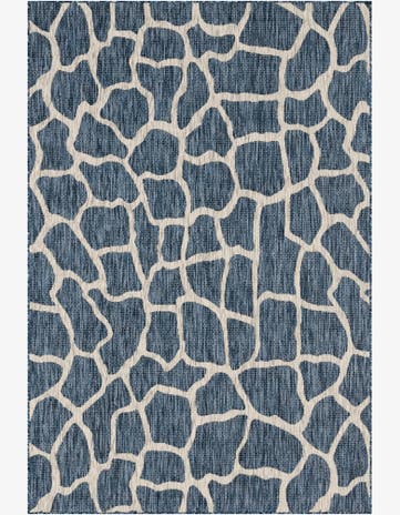 Blue Easy-Clean Safari Indoor / Outdoor Rug