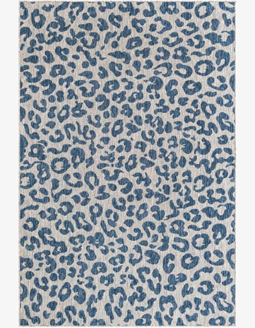 Blue Easy-Clean Safari Indoor / Outdoor Rug