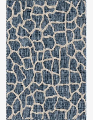 Blue Easy-Clean Safari Indoor / Outdoor Rug