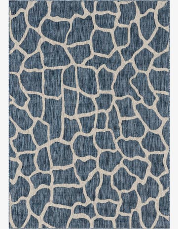 Blue Easy-Clean Safari Indoor / Outdoor Rug