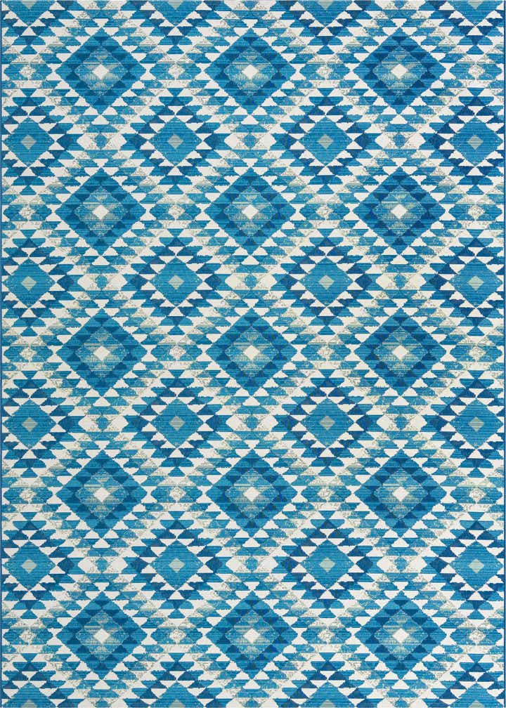 7' 10 x 10' Easy-Clean Southwestern Indoor / Outdoor Rug