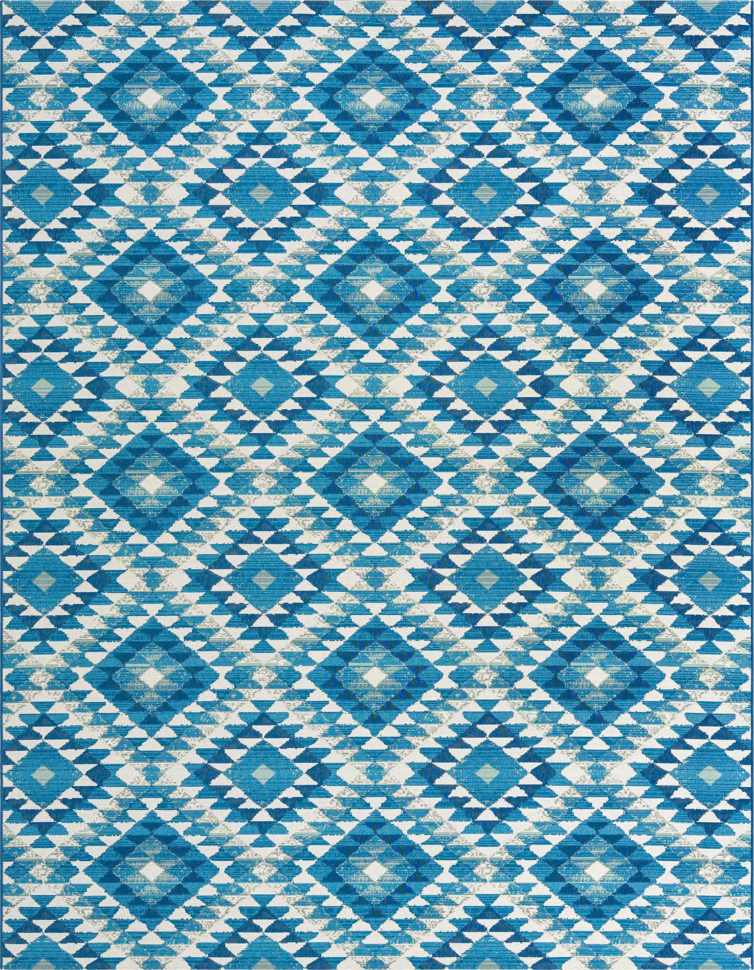 7' 10 x 10' Easy-Clean Southwestern Indoor / Outdoor Rug