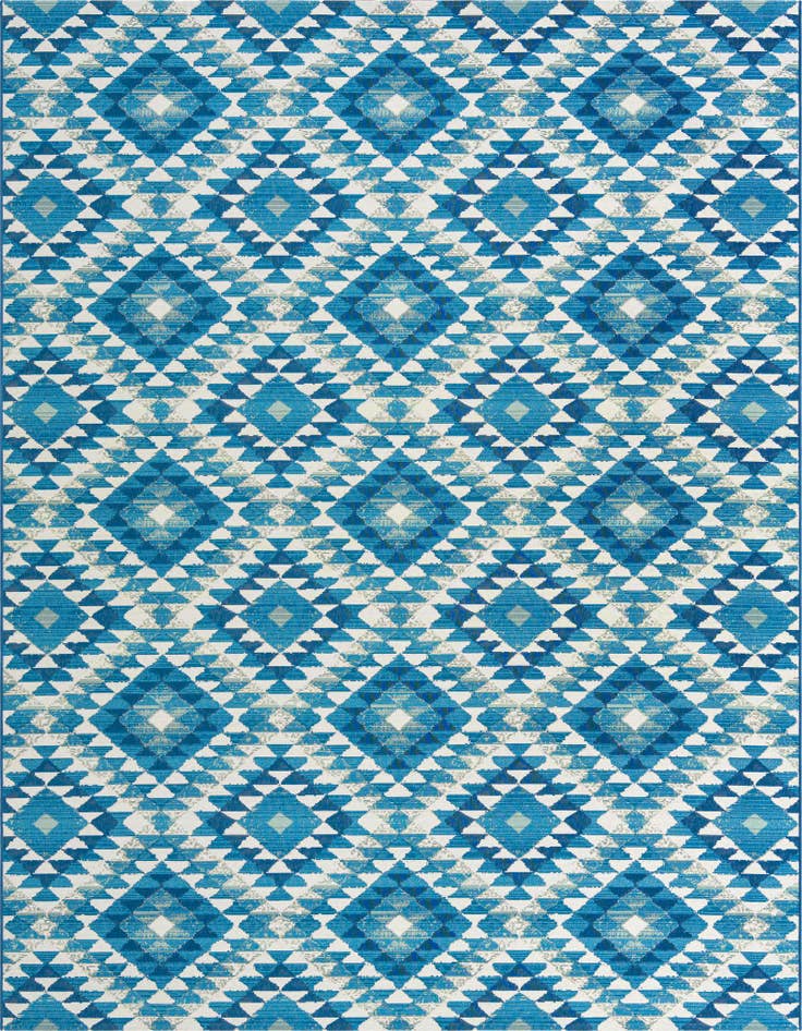 Detail image of 7' 10 x 10' Easy-Clean Southwestern Indoor / Outdoor Rug