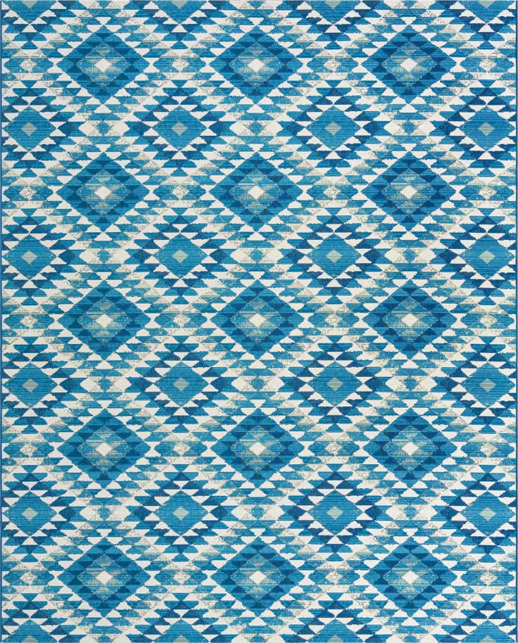 Detail image of 7' 10 x 10' Easy-Clean Southwestern Indoor / Outdoor Rug
