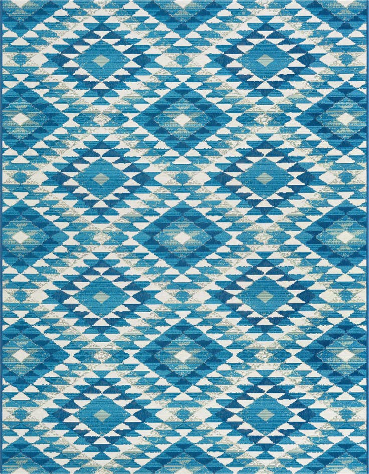 Detail image of 5' 3 x 8' Easy-Clean Southwestern Indoor / Outdoor Rug
