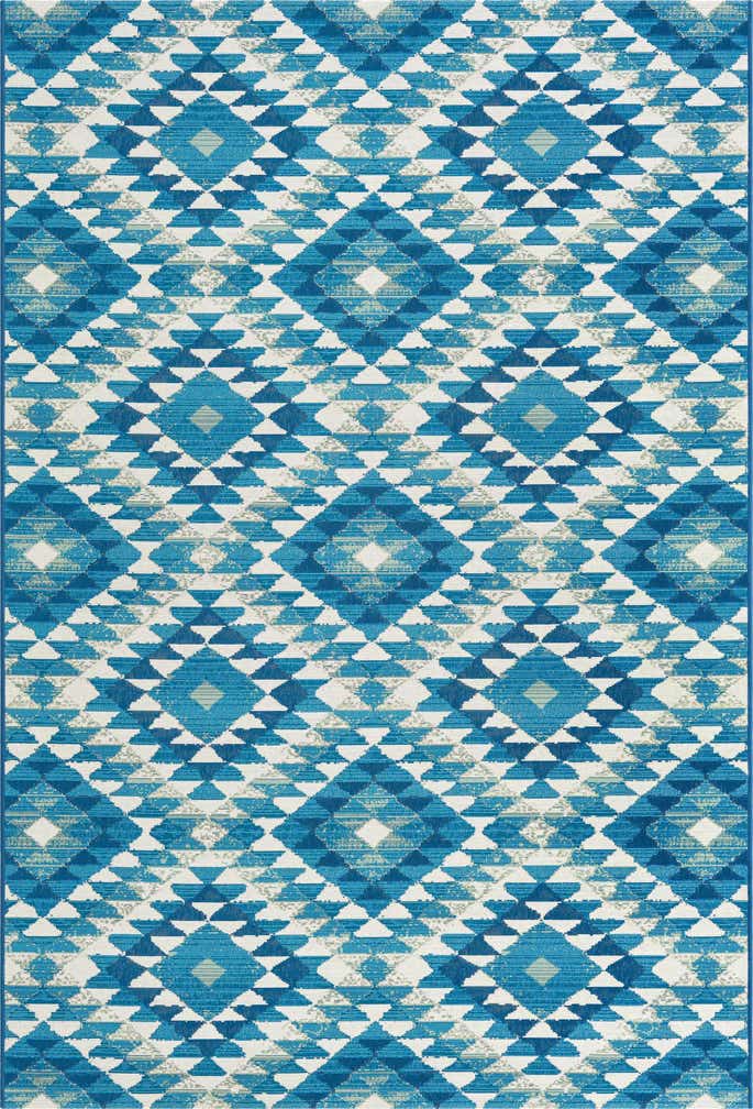 5' 3 x 8' Easy-Clean Southwestern Indoor / Outdoor Rug