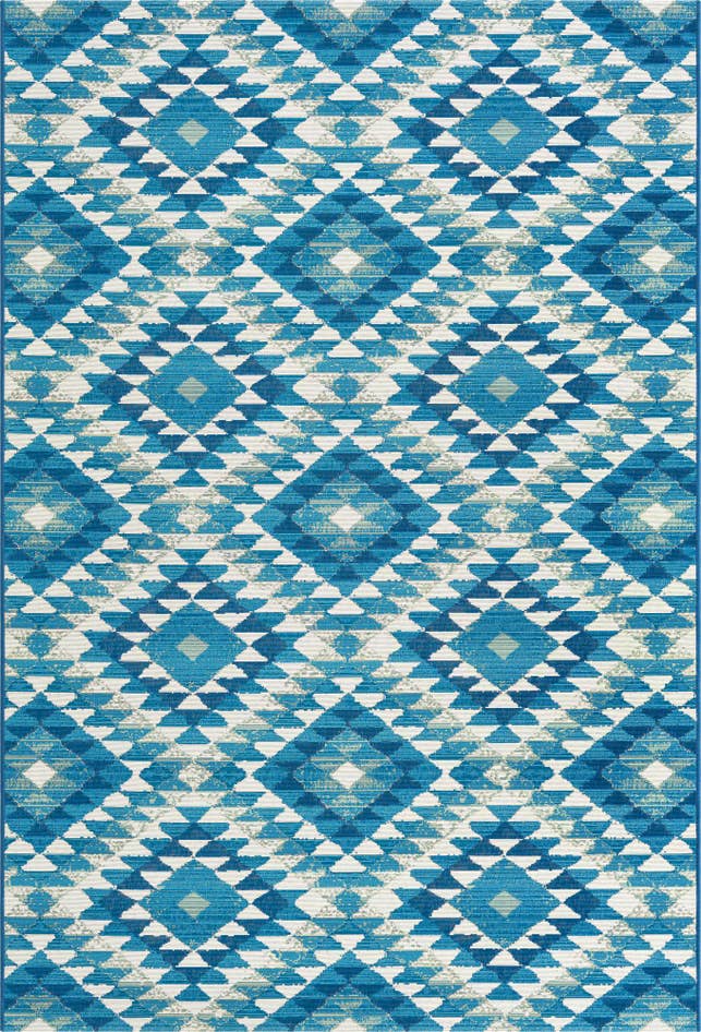Detail image of 5' 3 x 8' Easy-Clean Southwestern Indoor / Outdoor Rug