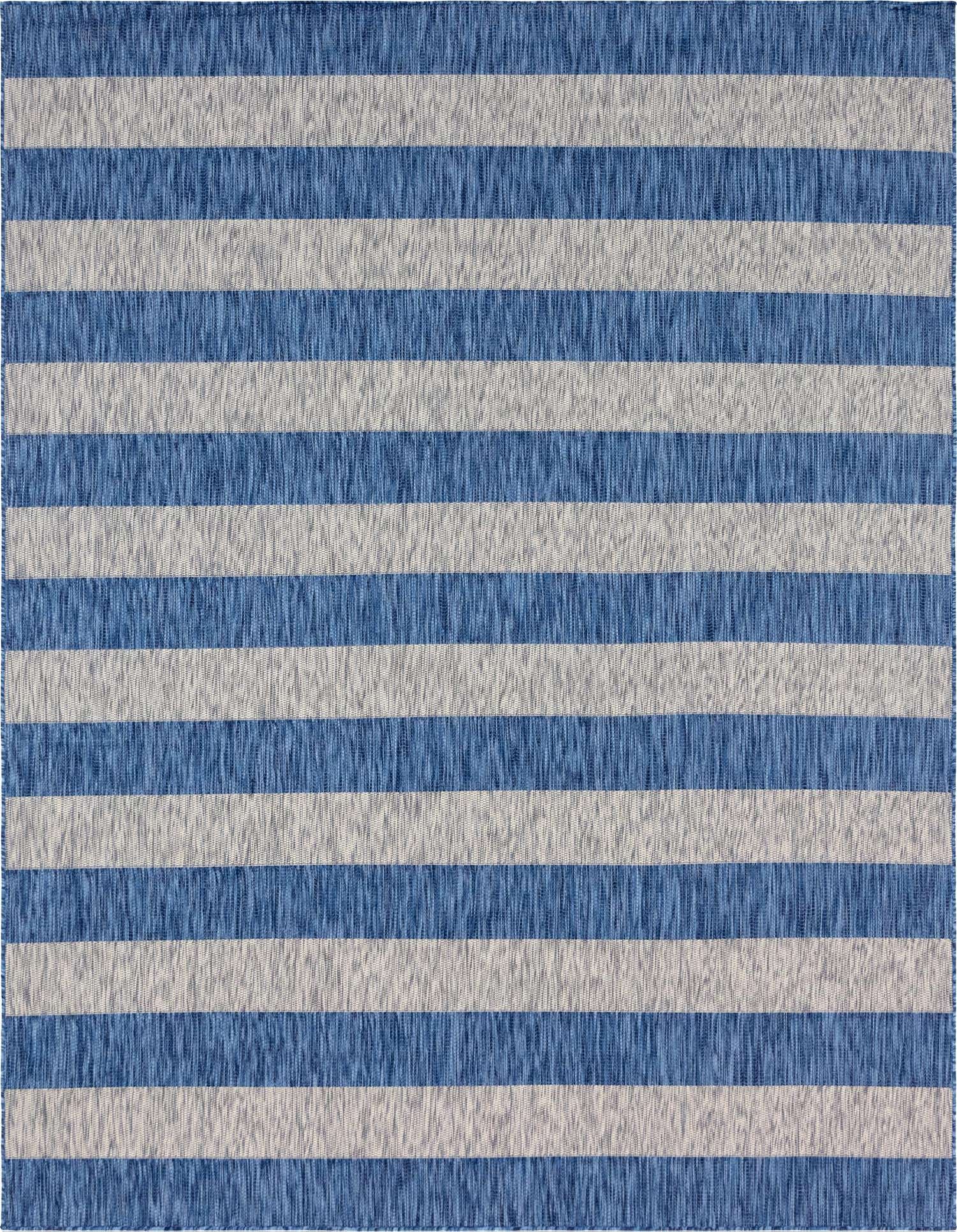 9' x 12' Easy-Clean Striped Indoor / Outdoor Rug
