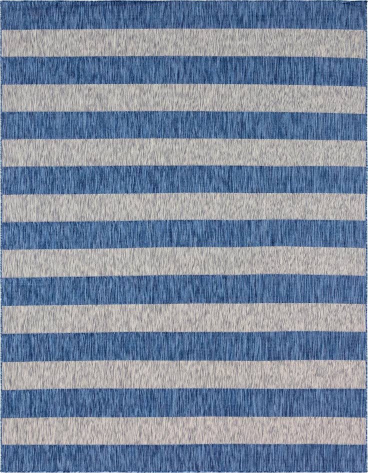 Detail image of 9' x 12' Easy-Clean Striped Indoor / Outdoor Rug