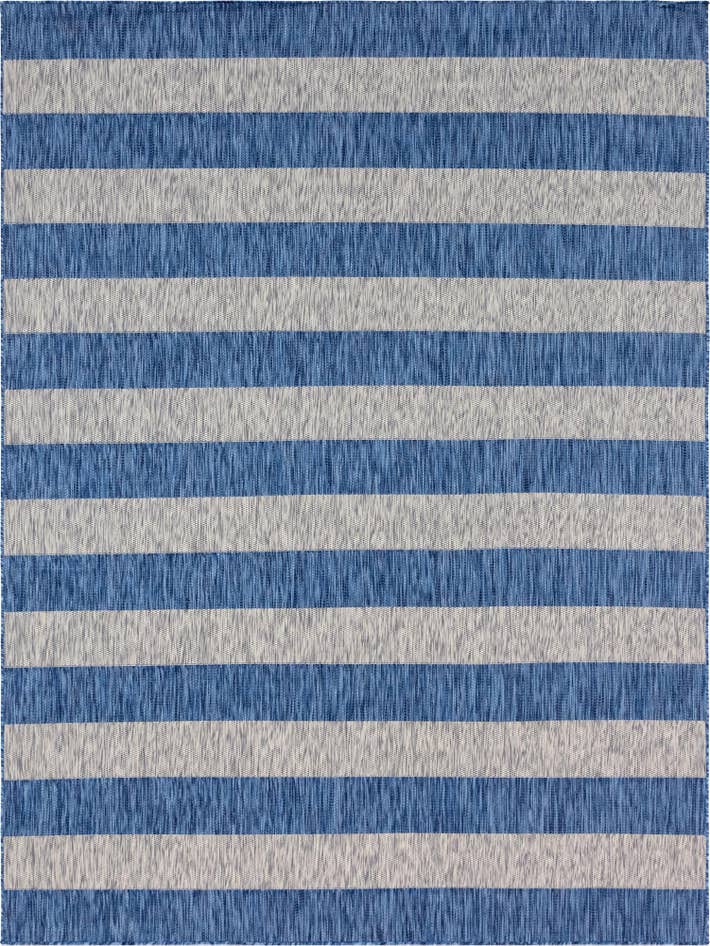 Detail image of 9' x 12' Easy-Clean Striped Indoor / Outdoor Rug