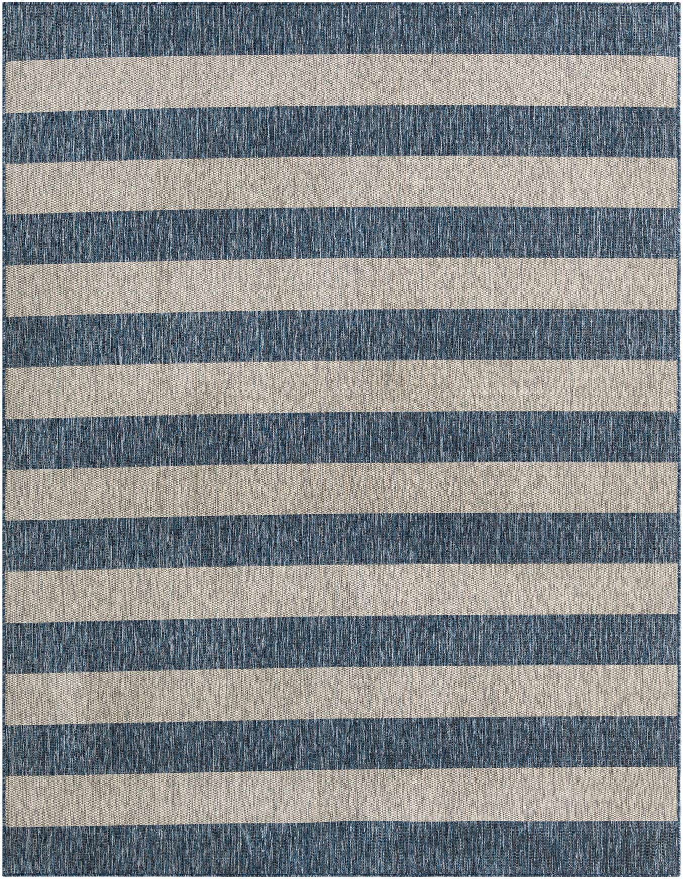 7' 10 x 11' Easy-Clean Striped Indoor / Outdoor Rug