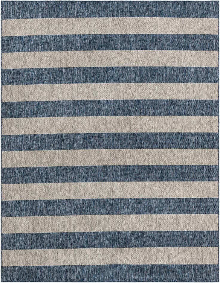 Detail image of 7' 10 x 11' Easy-Clean Striped Indoor / Outdoor Rug
