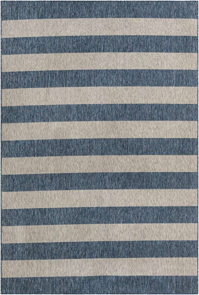 7' 10 x 11' Easy-Clean Striped Indoor / Outdoor Rug