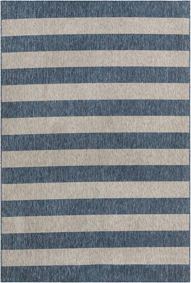 Detail image of 7' 10 x 11' Easy-Clean Striped Indoor / Outdoor Rug