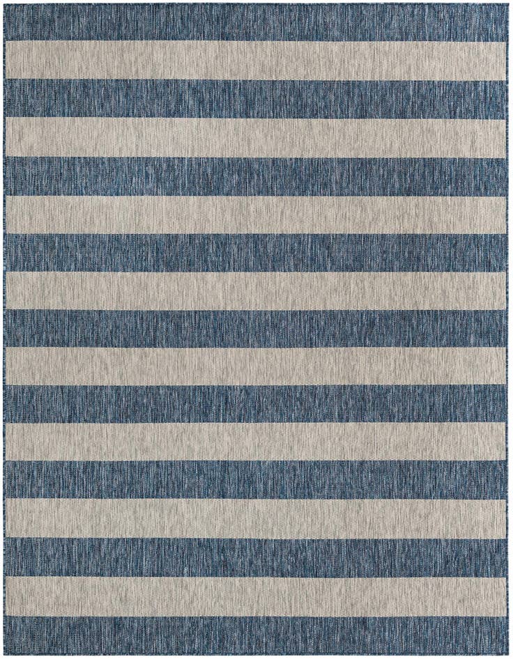 Detail image of 7' x 10' Easy-Clean Striped Indoor / Outdoor Rug