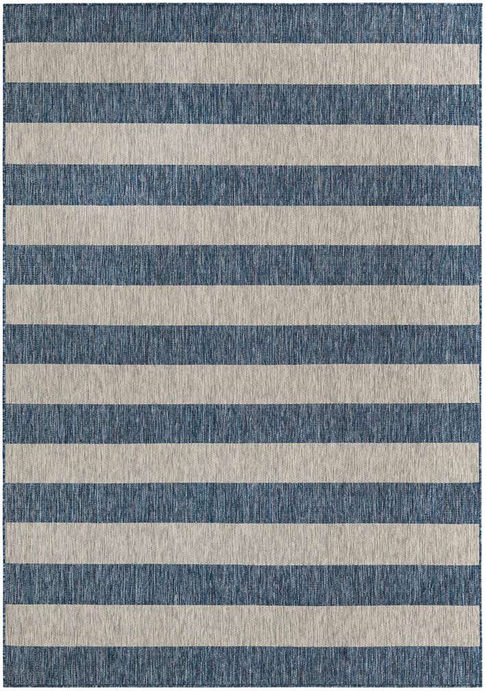 7' x 10' Easy-Clean Striped Indoor / Outdoor Rug