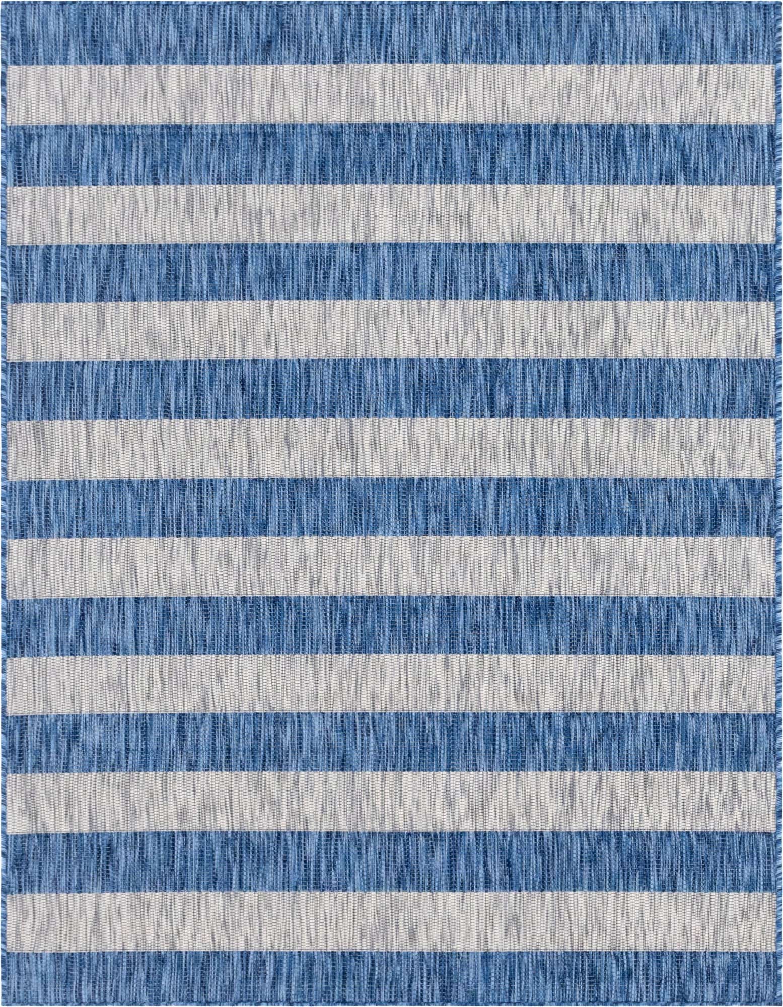 5' 3 x 8' Easy-Clean Striped Indoor / Outdoor Rug