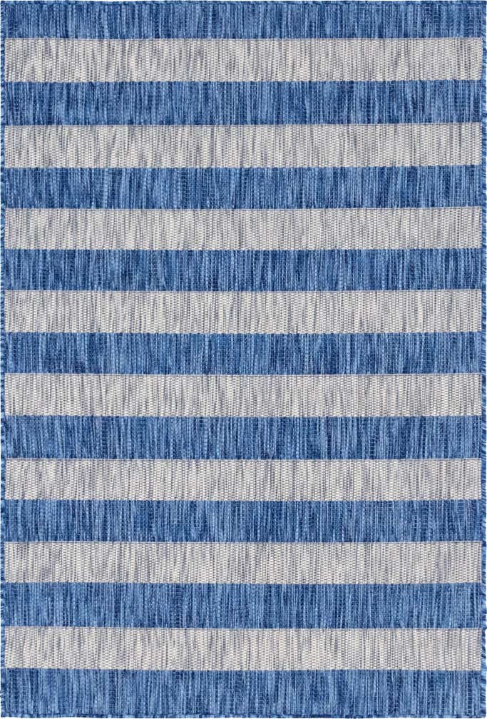 4' x 6' Easy-Clean Striped Indoor / Outdoor Rug