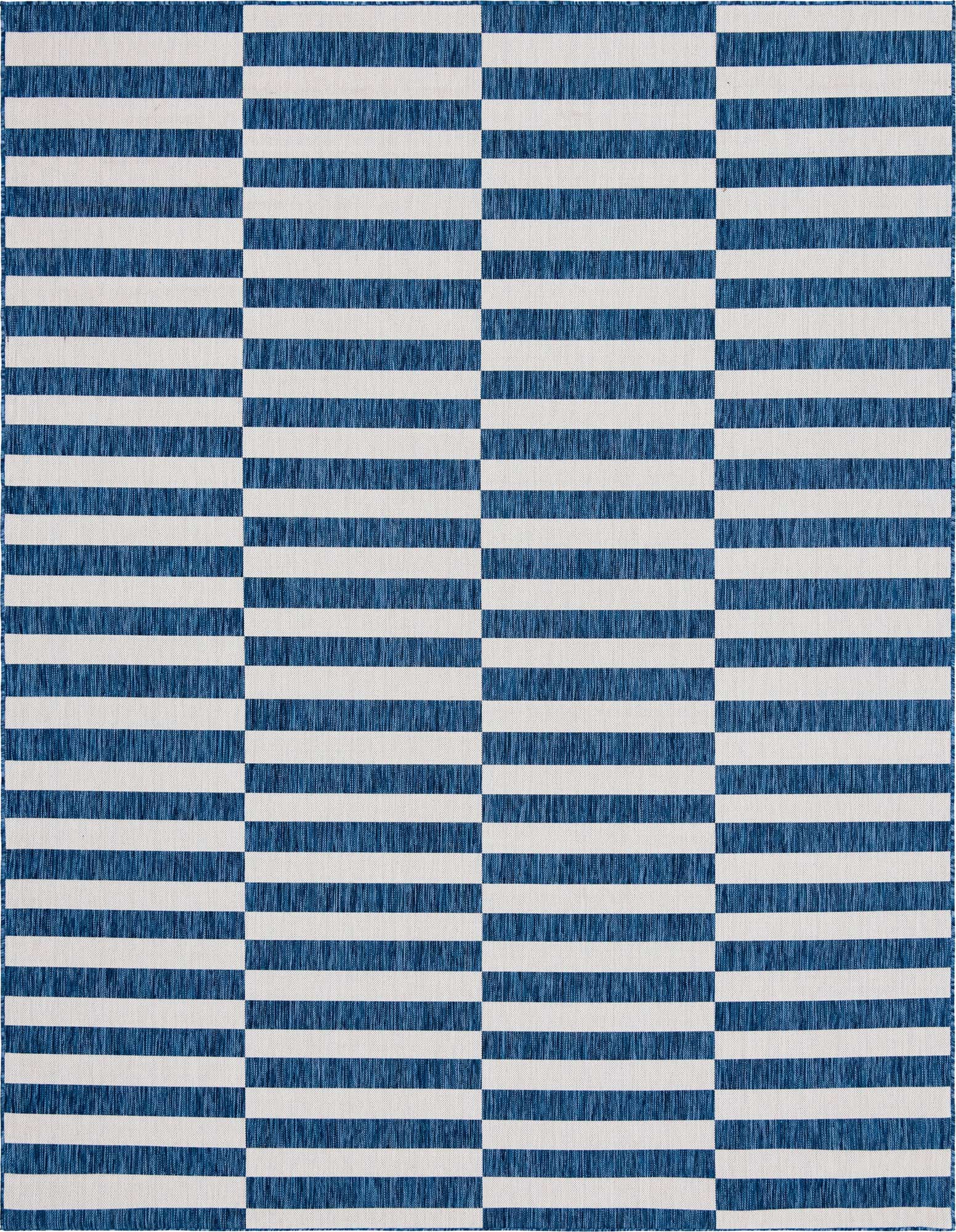 9' x 12' Easy-Clean Striped Indoor / Outdoor Rug