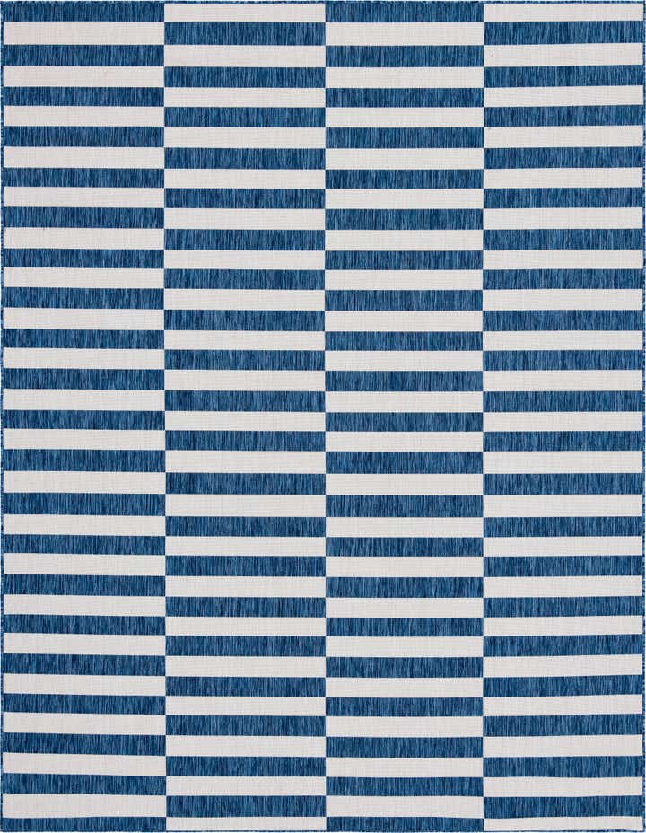 9' x 12' Easy-Clean Striped Indoor / Outdoor Rug