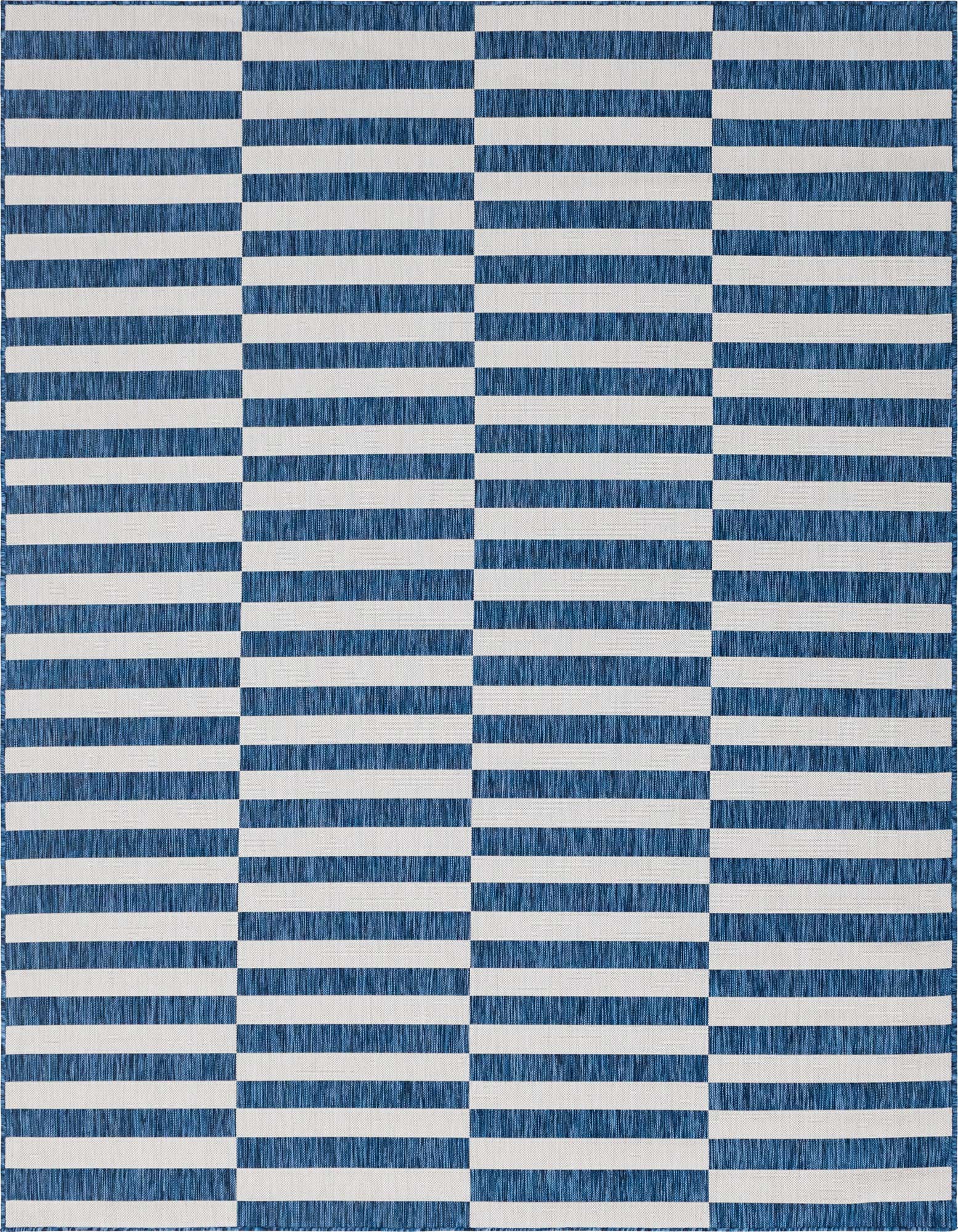 7' 10 x 11' Easy-Clean Striped Indoor / Outdoor Rug
