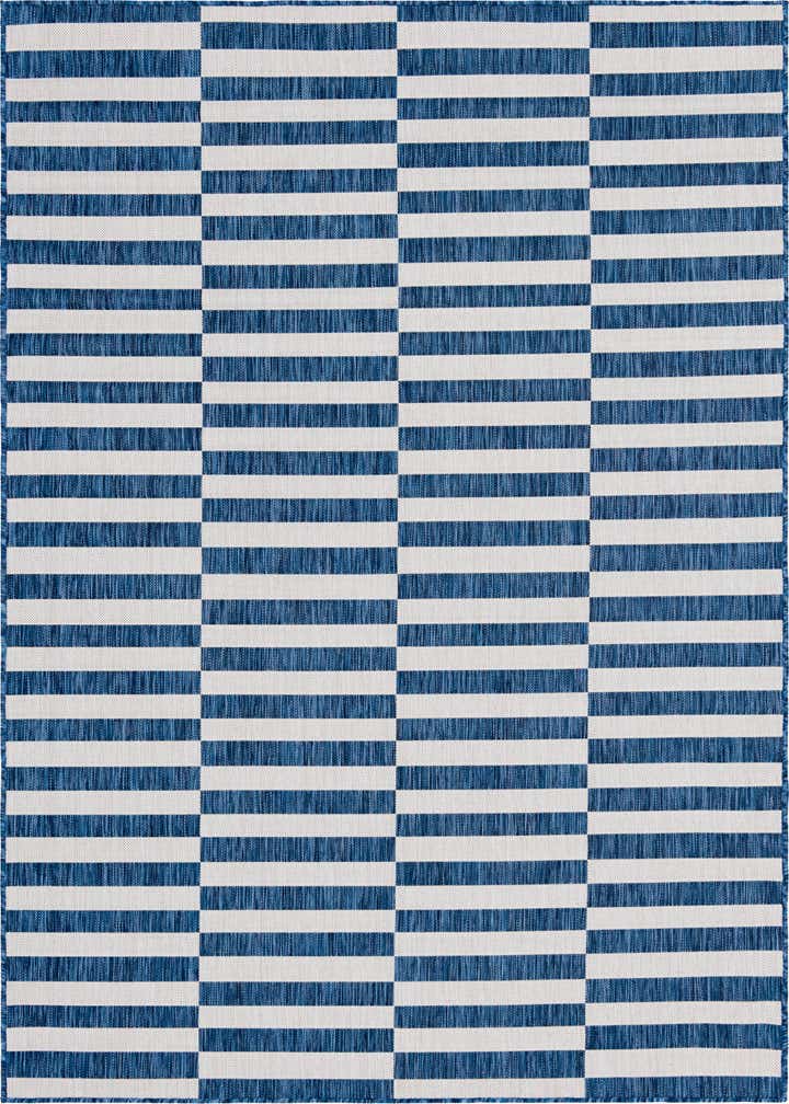 6' x 9' Easy-Clean Striped Indoor / Outdoor Rug