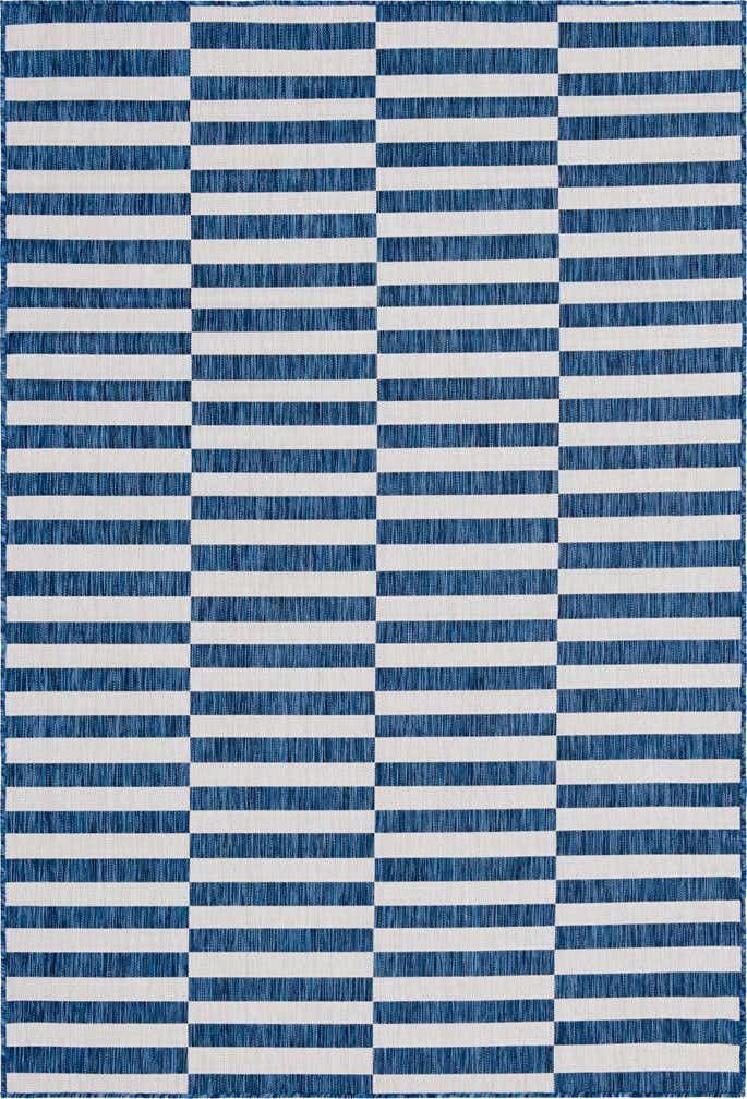 6' x 9' Easy-Clean Striped Indoor / Outdoor Rug