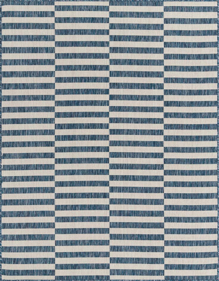 Detail image of 5' 3 x 8' Easy-Clean Striped Indoor / Outdoor Rug
