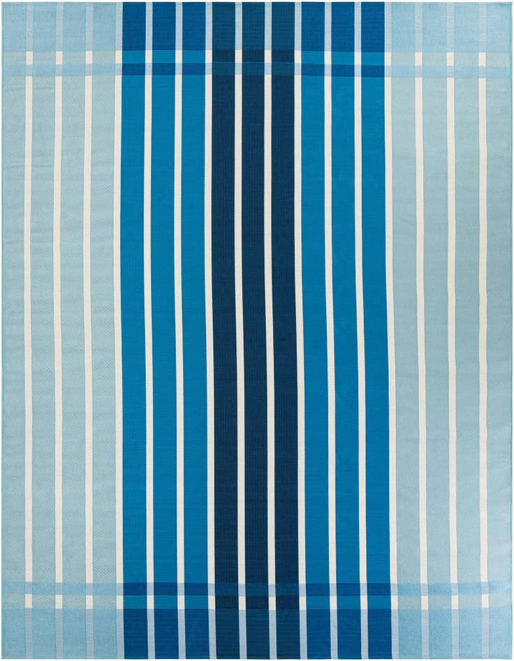Detail image of 10' x 13' Easy-Clean Striped Indoor / Outdoor Rug