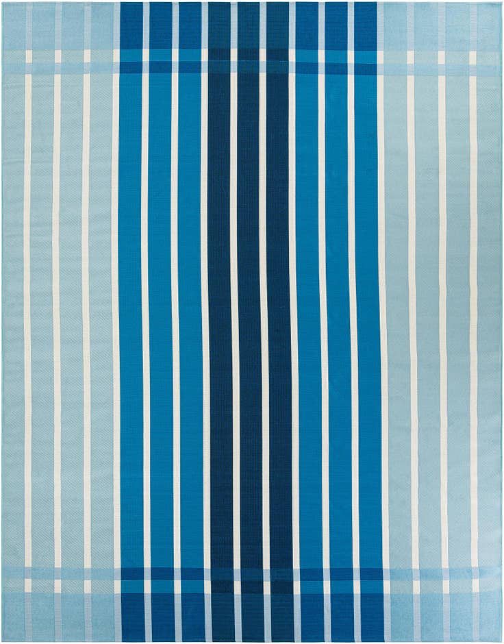 Detail image of 10' x 13' Easy-Clean Striped Indoor / Outdoor Rug