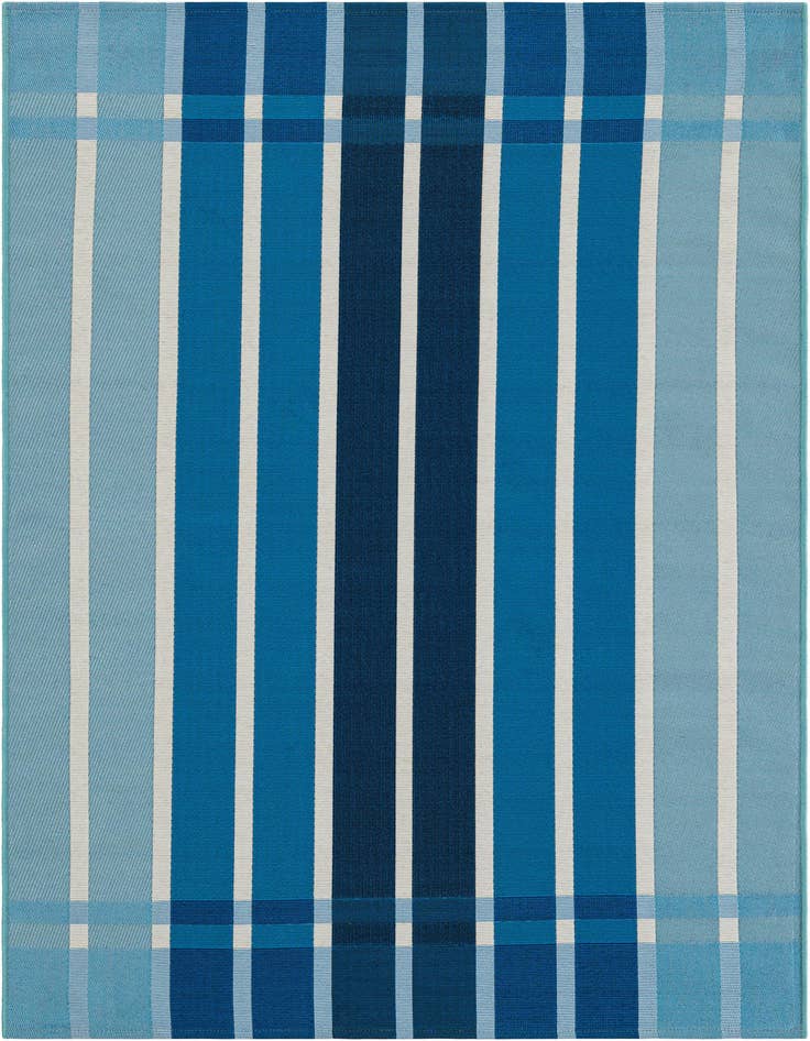 Detail image of 4' x 6' Easy-Clean Striped Indoor / Outdoor Rug
