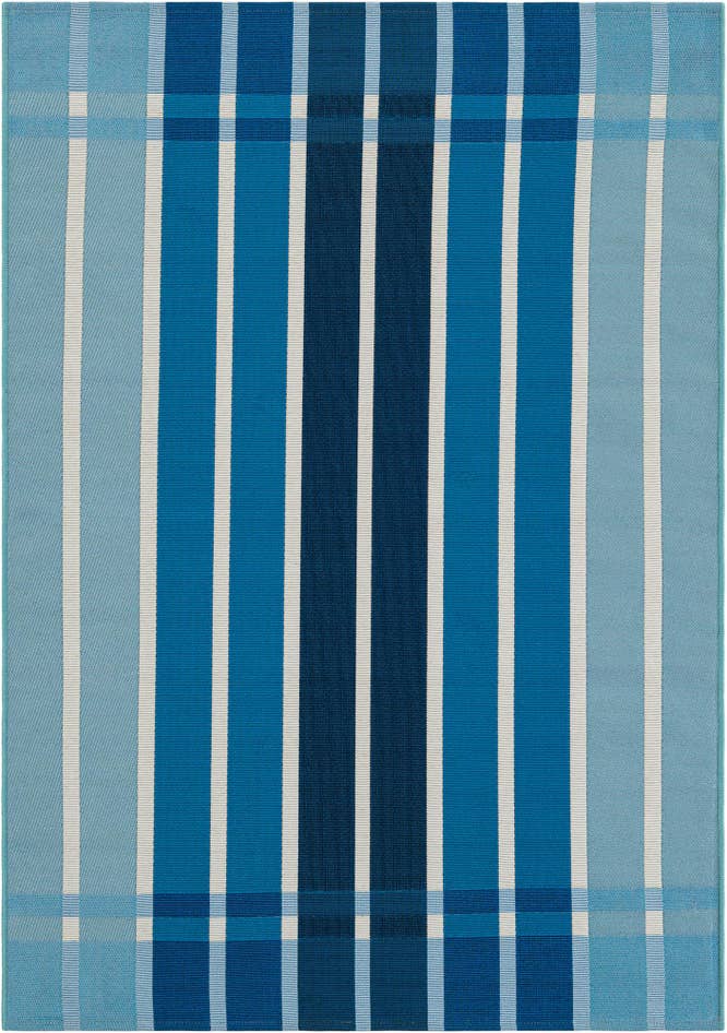 Detail image of 4' x 6' Easy-Clean Striped Indoor / Outdoor Rug