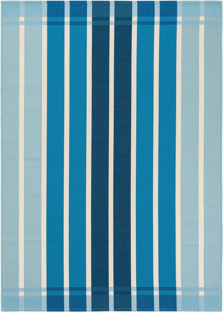 5' 3 x 8' Easy-Clean Striped Indoor / Outdoor Rug
