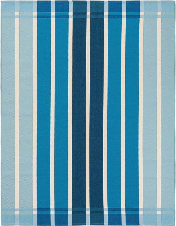 Detail image of 5' 3 x 8' Easy-Clean Striped Indoor / Outdoor Rug