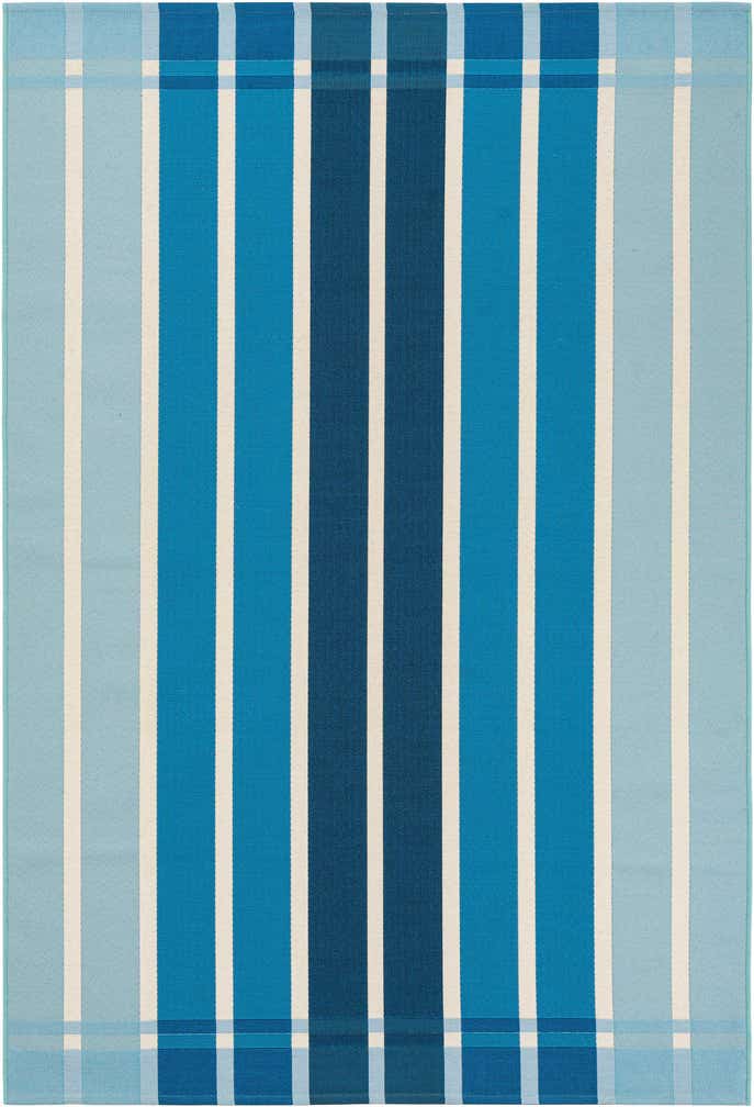 5' 3 x 8' Easy-Clean Striped Indoor / Outdoor Rug