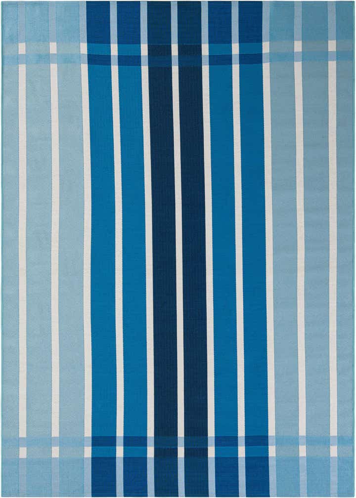 6' x 9' Easy-Clean Striped Indoor / Outdoor Rug