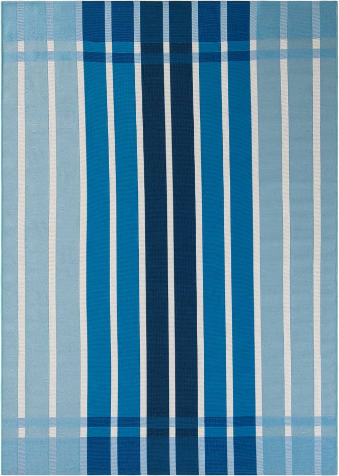 Detail image of 6' x 9' Easy-Clean Striped Indoor / Outdoor Rug