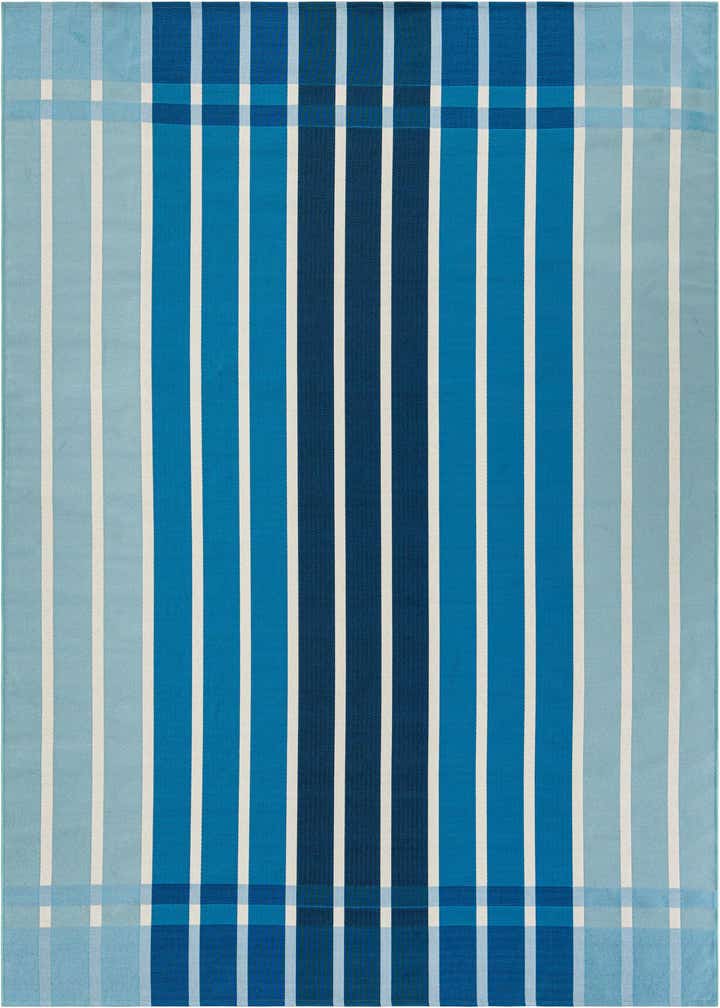 7' 10 x 10' Easy-Clean Striped Indoor / Outdoor Rug